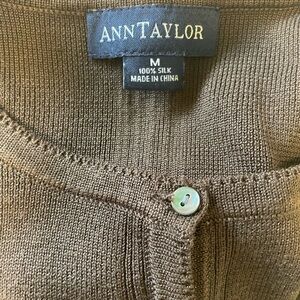 Ann Taylor Brown Sweater Set, Medium both shell and Sweater.